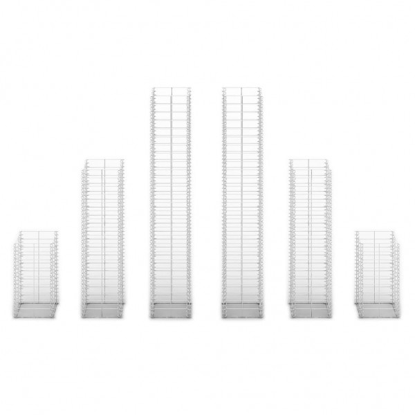 Conjunto de gabiões 6 pcs arame galvanizado M 4