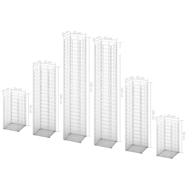 Cestas de muro de gaviones alambre galvanizado 6 unidades M 5