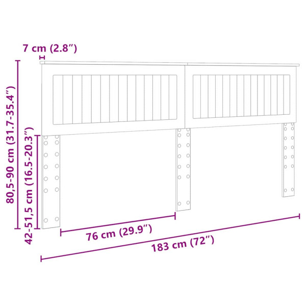 Cabecero con cabecera Madera Vieja 180 cm Madera contrachapada M 5