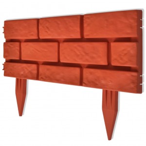 Divisória de relvado com design de tijolo 11 pcs H