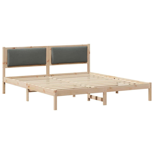 Estructura de cama con cabecera Gris oscuro 200 x 200 cm M 2