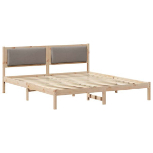 Estructura de cama Taupé 200 x 200 cm Madera de pino macizo H