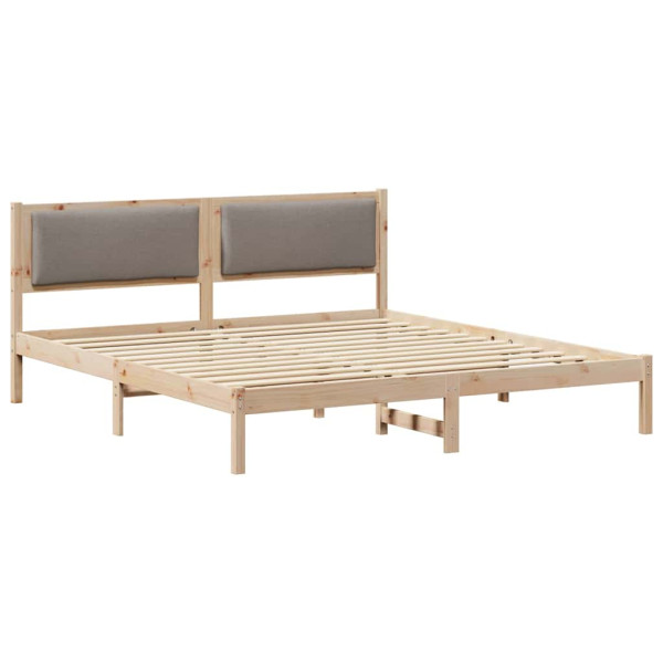 Estructura de cama Taupé 200 x 200 cm Madera de pino macizo M 2