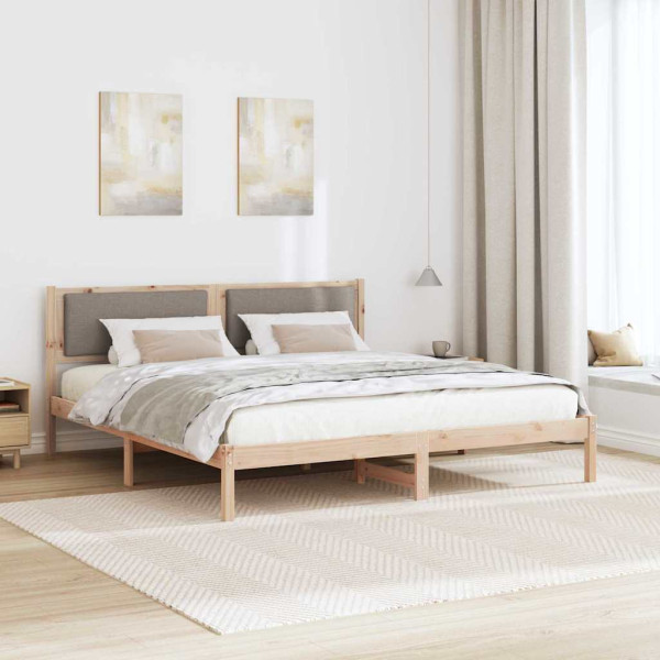 Estructura de cama Taupé 200 x 200 cm Madera de pino macizo M 4