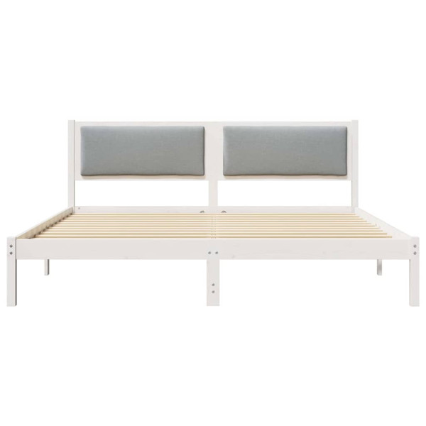 Estructura de cama con cabecera Gris Claro 200 x 200 cm M 5