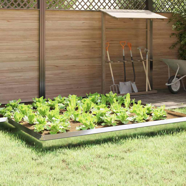 Valla para caracoles 16 pcs Plateado 50 x 3.5 x 25 cm D