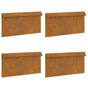 Valla para caracoles 4 pcs Oxidado 50 x 3.5 x 25 cm H