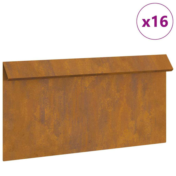 Valla para caracoles 16 pcs Oxidado 50 x 3.5 x 25 cm M 3