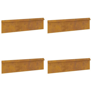 Valla para caracoles 4 pcs Oxidado 100 x 3.5 x 25 cm H
