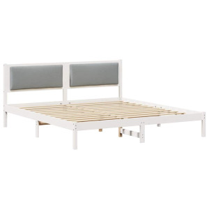 Estructura de cama con cabecera Gris Claro 180 x 200 cm H