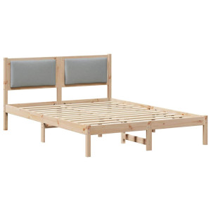 Estructura de cama con cabecera Gris Claro 135 x 190 cm H