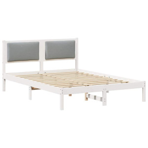 Estructura de cama con cabecera Gris Claro 135 x 190 cm H