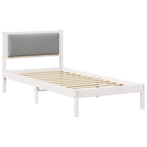 Estructura de cama con cabecera Gris Claro 100 x 200 cm H