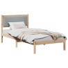 Estructura de cama Gris Claro 90 x 200 cm Madera de pino macizo 3