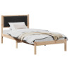 Estructura de cama Negro 90 x 190 cm Madera de pino macizo 3
