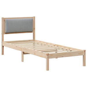 Estructura de cama Gris Claro 80 x 190 cm Madera de pino macizo H