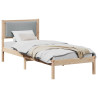 Estructura de cama Gris Claro 80 x 190 cm Madera de pino macizo 3