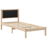 Estructura de cama Negro 80 x 190 cm Madera de pino macizo 2