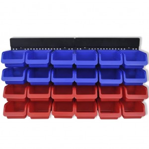 Organizador ferramentas montado na parede. 2 pçs. vermelho & azul H