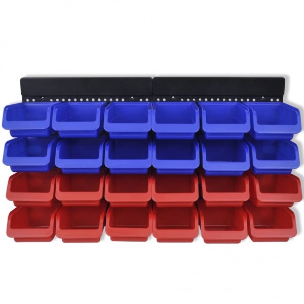 Organizador ferramentas montado na parede. 2 pçs. vermelho & azul M 2