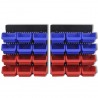 Organizador de herramientas de garaje de pared azul y rojo 4