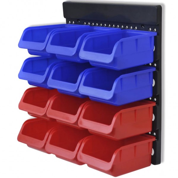 Organizador ferramentas montado na parede. 2 pçs. vermelho & azul M 5