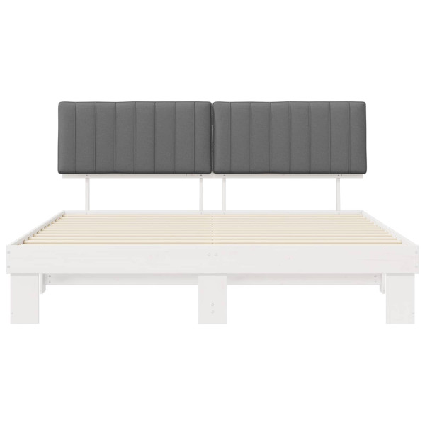 Estructura de Cama con Cabecera Tapizada Gris Claro M 5