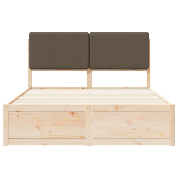 Estructura de Cama con Cabecera Tapizada Taupé 160 x 200 cm M 5