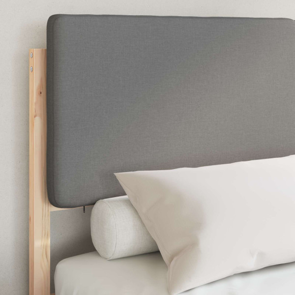 Estructura de Cama con Cabecera Tapizada Gris Claro M 3