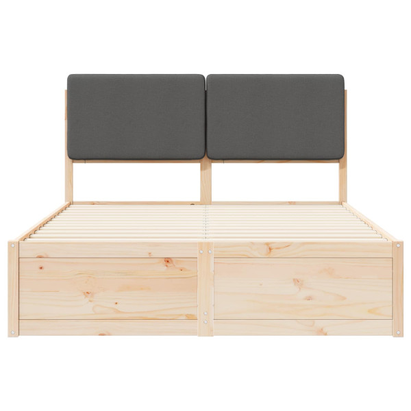 Estructura de Cama con Cabecera Tapizada Gris oscuro M 5