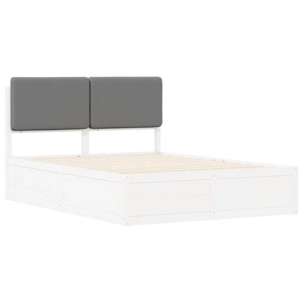 Estructura de Cama con Cabecera Tapizada Gris Claro M 4
