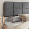 Estructura de Cama con Cabecera Tapizada Gris oscuro 3