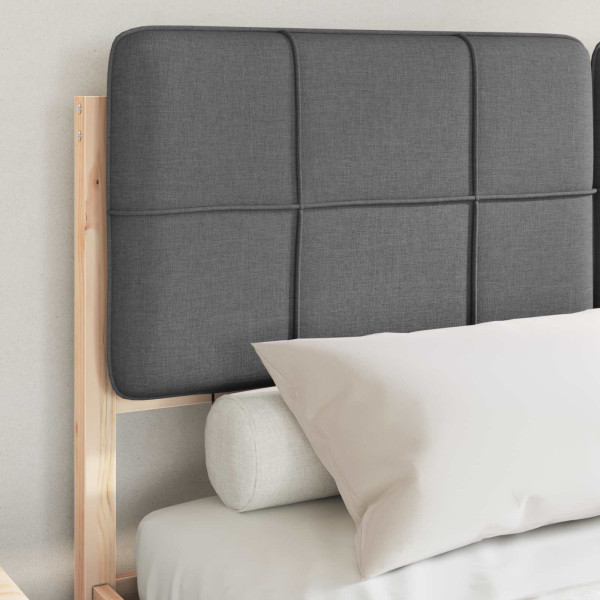 Estructura de Cama con Cabecera Tapizada Gris oscuro M 3