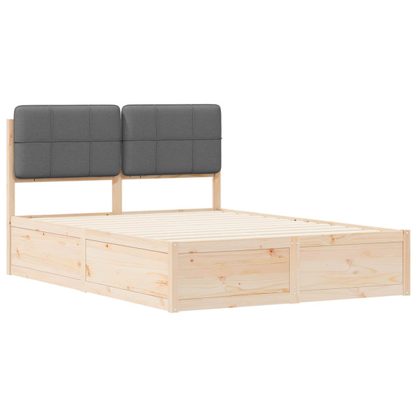 Estructura de Cama con Cabecera Tapizada Gris oscuro M 4