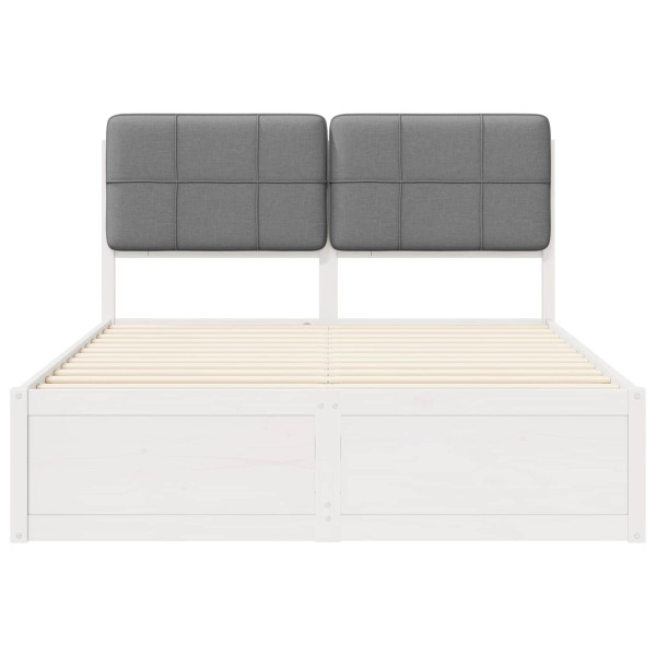 Estructura de Cama con Cabecera Tapizada Gris Claro M 5