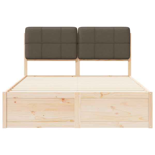Estructura de Cama con Cabecera Tapizada Taupé 150 x 200 cm M 5