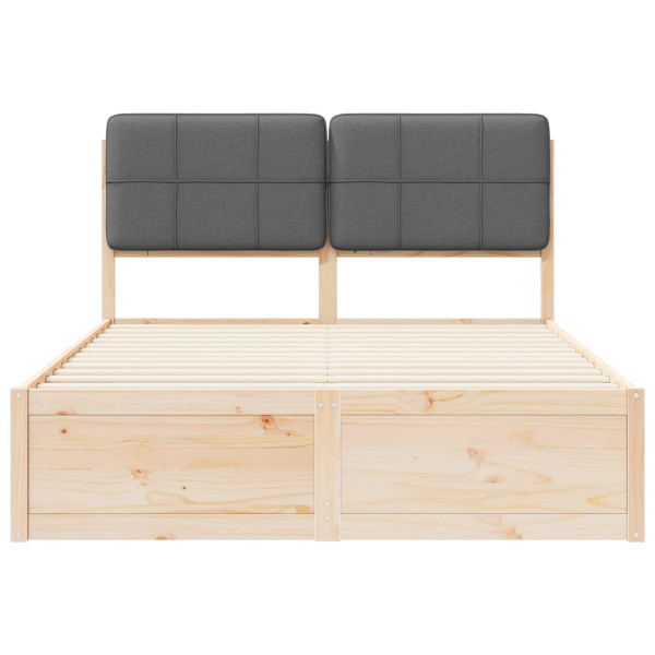 Estructura de Cama con Cabecera Tapizada Gris oscuro M 5