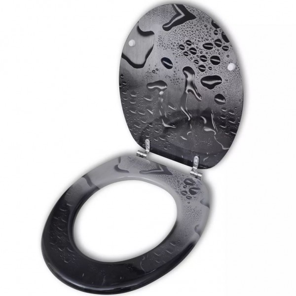 Asiento tapa de WC de madera MDF diseño de gotas de agua D