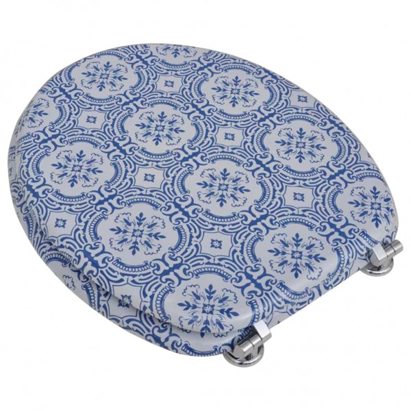 Asiento de inodoro WC con tapa de MDF diseño de porcelana M 3