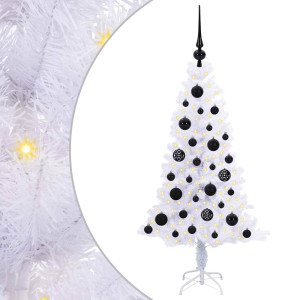 Árbol de Navidad artificial con 150 LED 120 cm PVC y Acero H