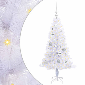 Árbol de Navidad artificial con 150 LED 120 cm PVC y Acero H