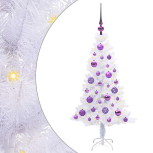 Árbol de Navidad artificial con 150 LED 120 cm PVC y Acero H