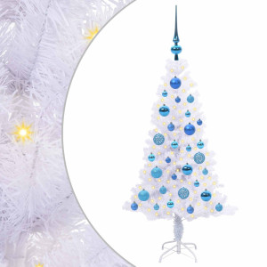 Árbol de Navidad artificial con 150 LED 120 cm PVC y Acero H