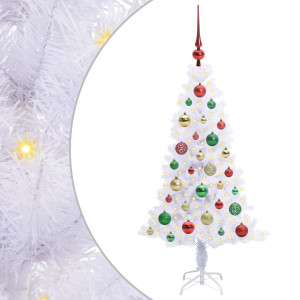 Árbol de Navidad artificial con 150 LED 120 cm PVC y Acero H