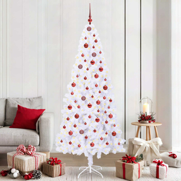 Árbol de Navidad artificial con 300 LED 210 cm PVC y Acero D