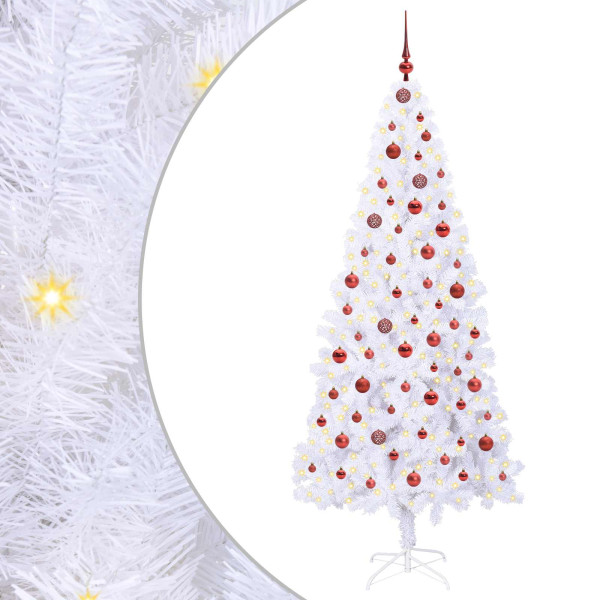 Árbol de Navidad artificial con 300 LED 210 cm PVC y Acero M 2