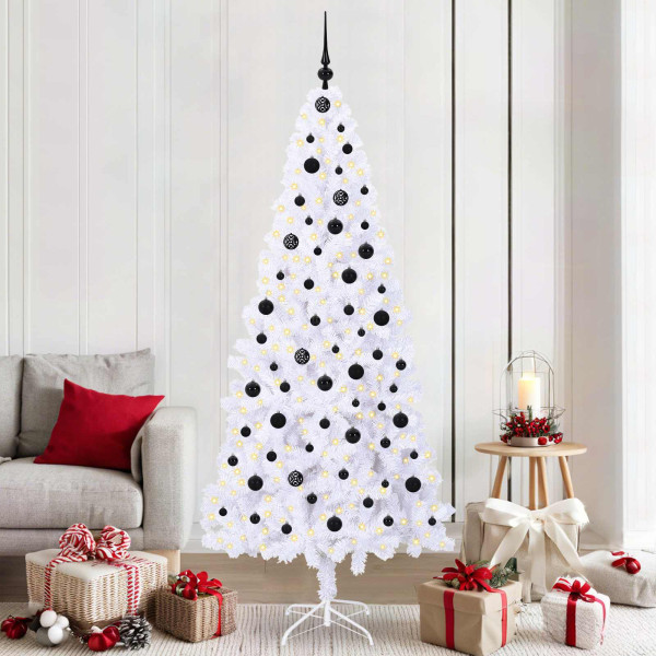 Árbol de Navidad artificial con 300 LED 210 cm PVC y Acero D