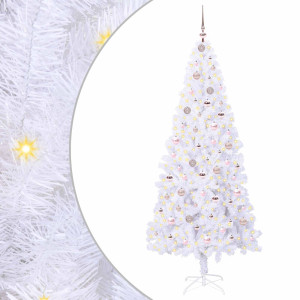 Árbol de Navidad artificial con 300 LED 210 cm PVC y Acero H