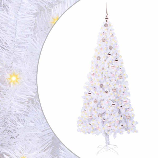Árbol de Navidad artificial con 300 LED 210 cm PVC y Acero M 2