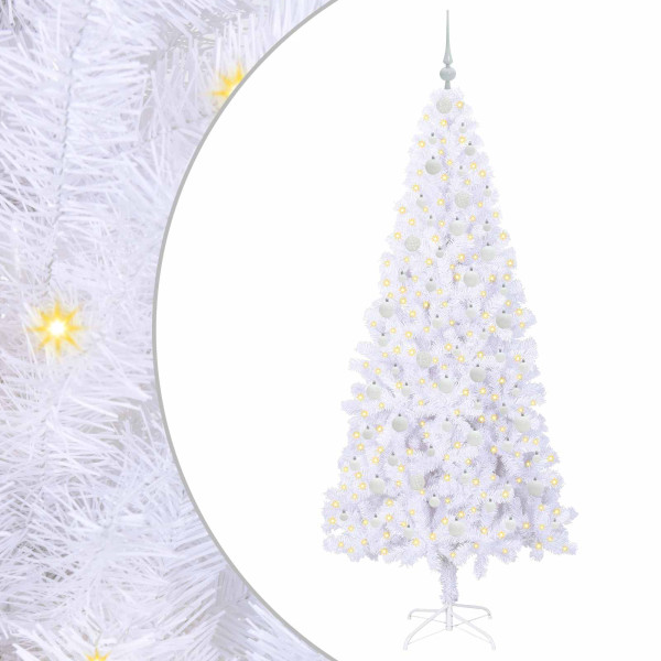 Árbol de Navidad artificial con 300 LED 210 cm PVC y Acero M 2